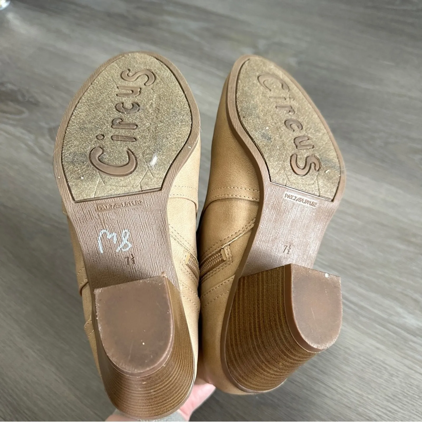 Circus by Sam Edelman Leah Beige Fringe Side Zip Stacked Heel Booties Size‎ 7.5 - Image 7