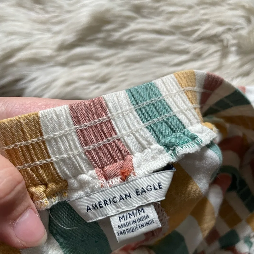 American Eagle  Striped Ruffle Shorts - Image 3