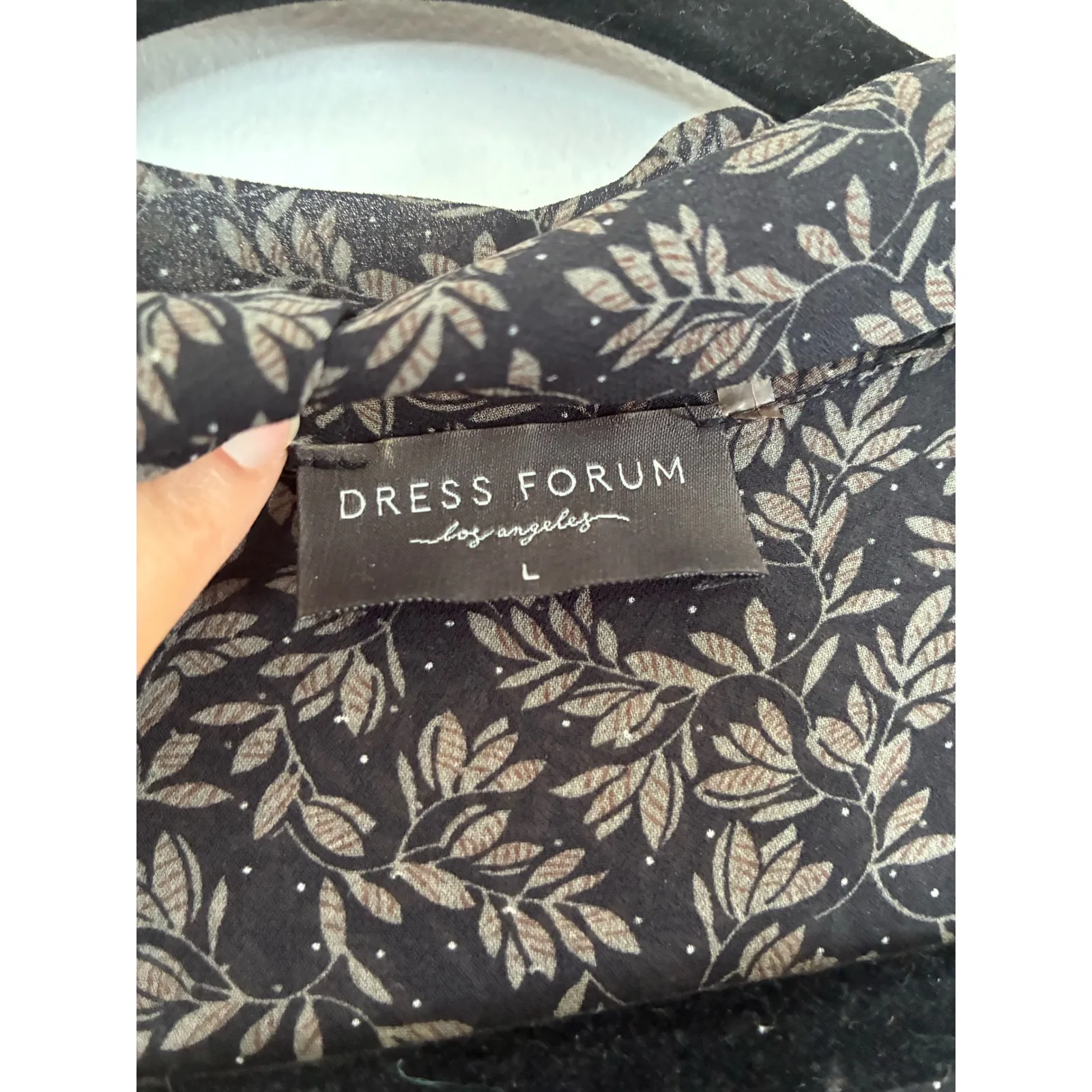 Dress Forum Black Floral Print Whimsigoth Flutter Sleeve Wrap Dress Women's S L - Image 2