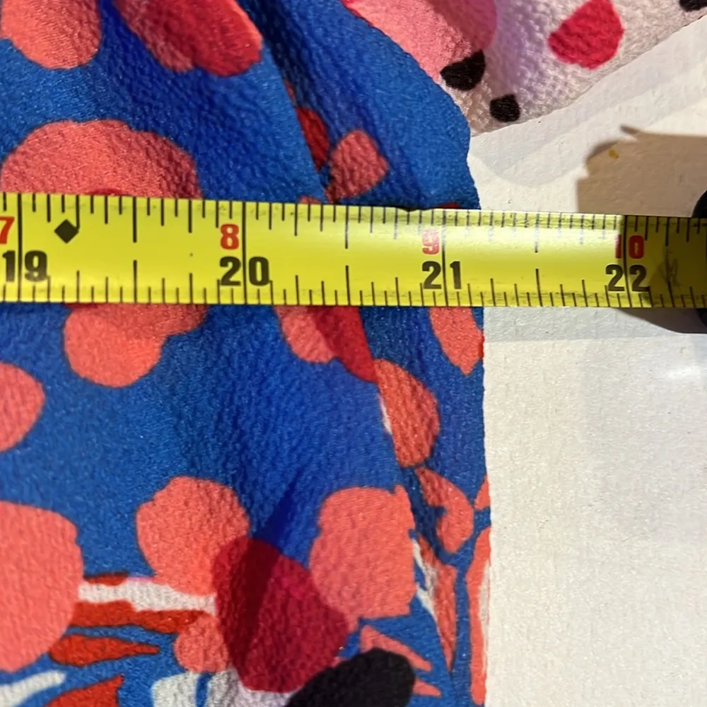 Umgee Tunic Dress Womens M Creme Blue 3/4 Sleeve Ruffle Floral Bohemian New - Image 7