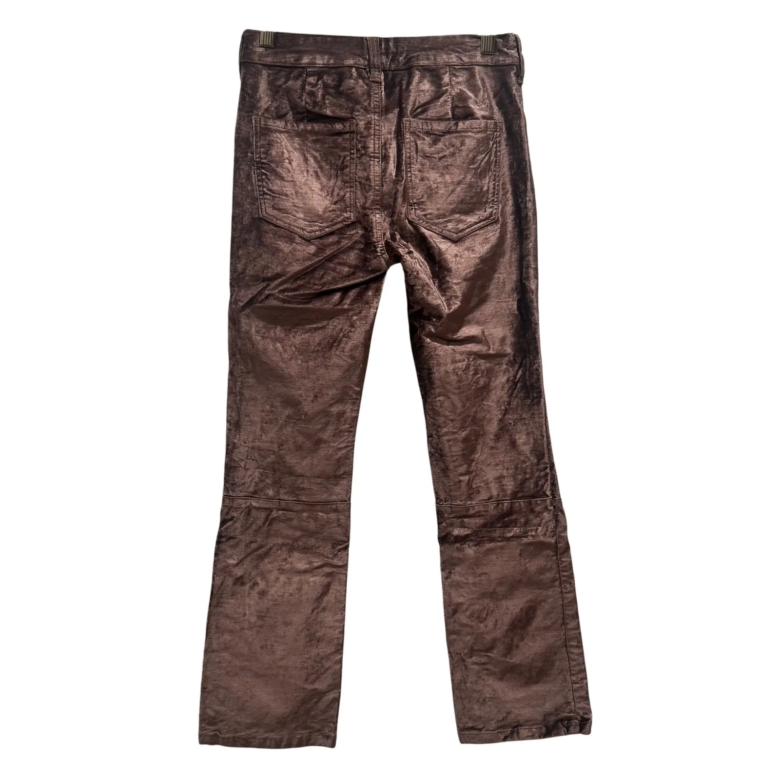 NWOT Free People In My Feels Velvet Flare Pants Mauve Size 24 High Rise Cropped - Image 3