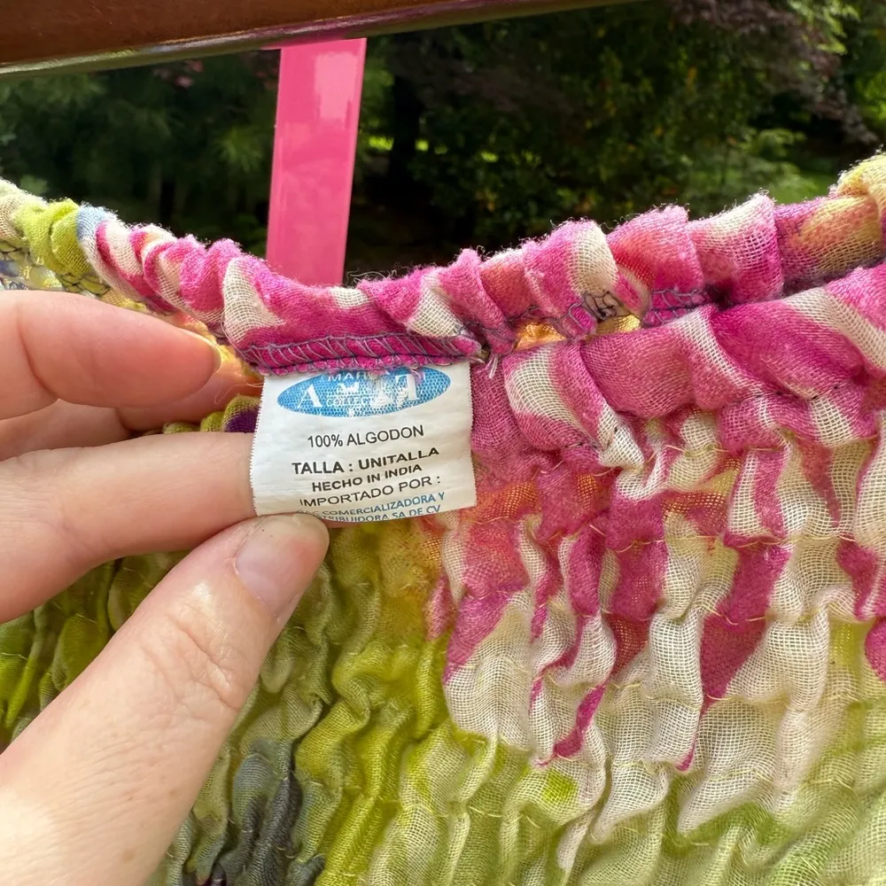 Blue and Red Smocked Tiered Maxi Jumpsuit Size M - Image 3