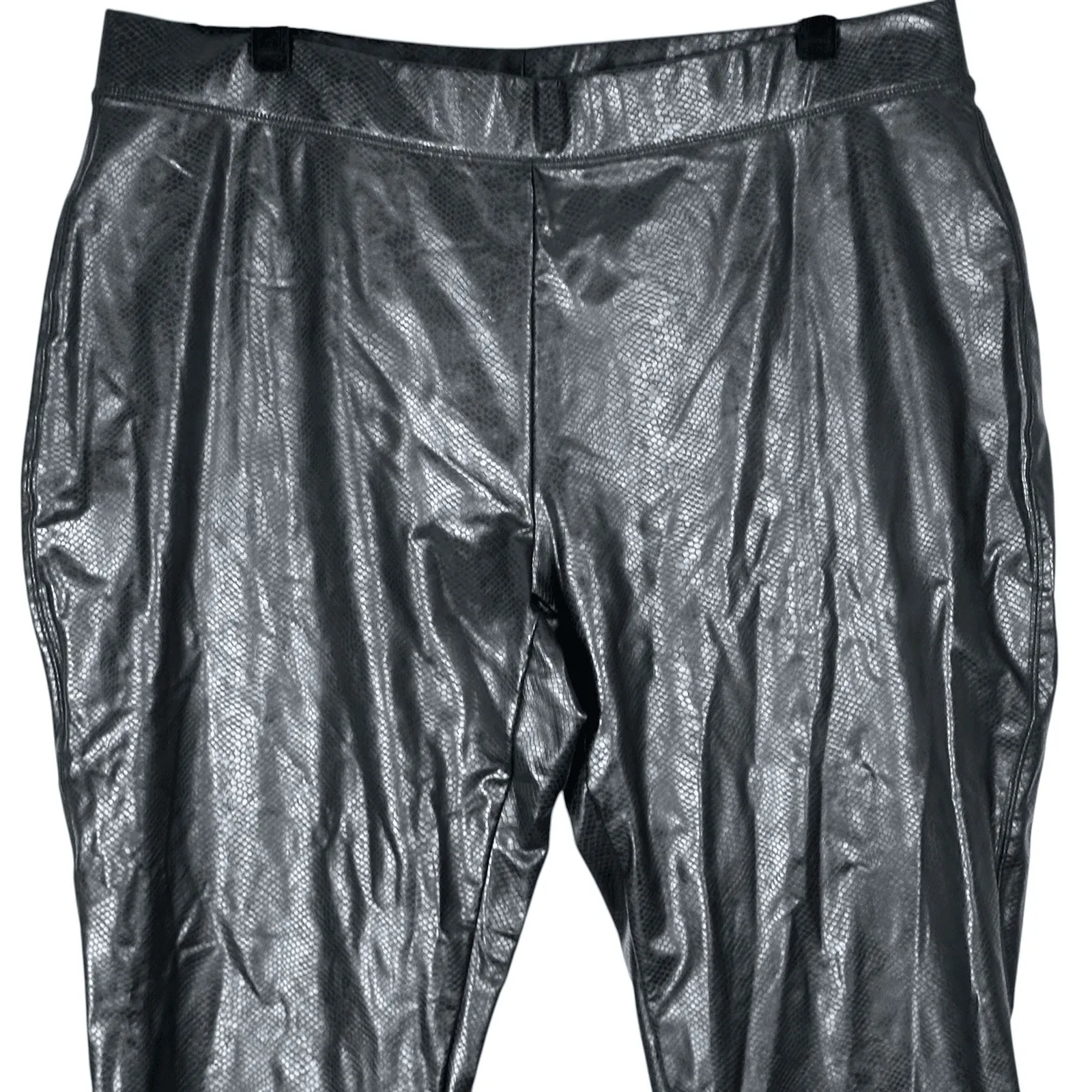 NWT Ashley Stewart Pants Womens 22/24 Black Croc Embossed Plus Size - Image 2