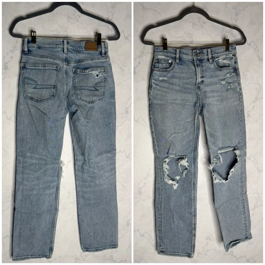 American eagle outfitters super high rise ankle straight leg jeans - Image 2