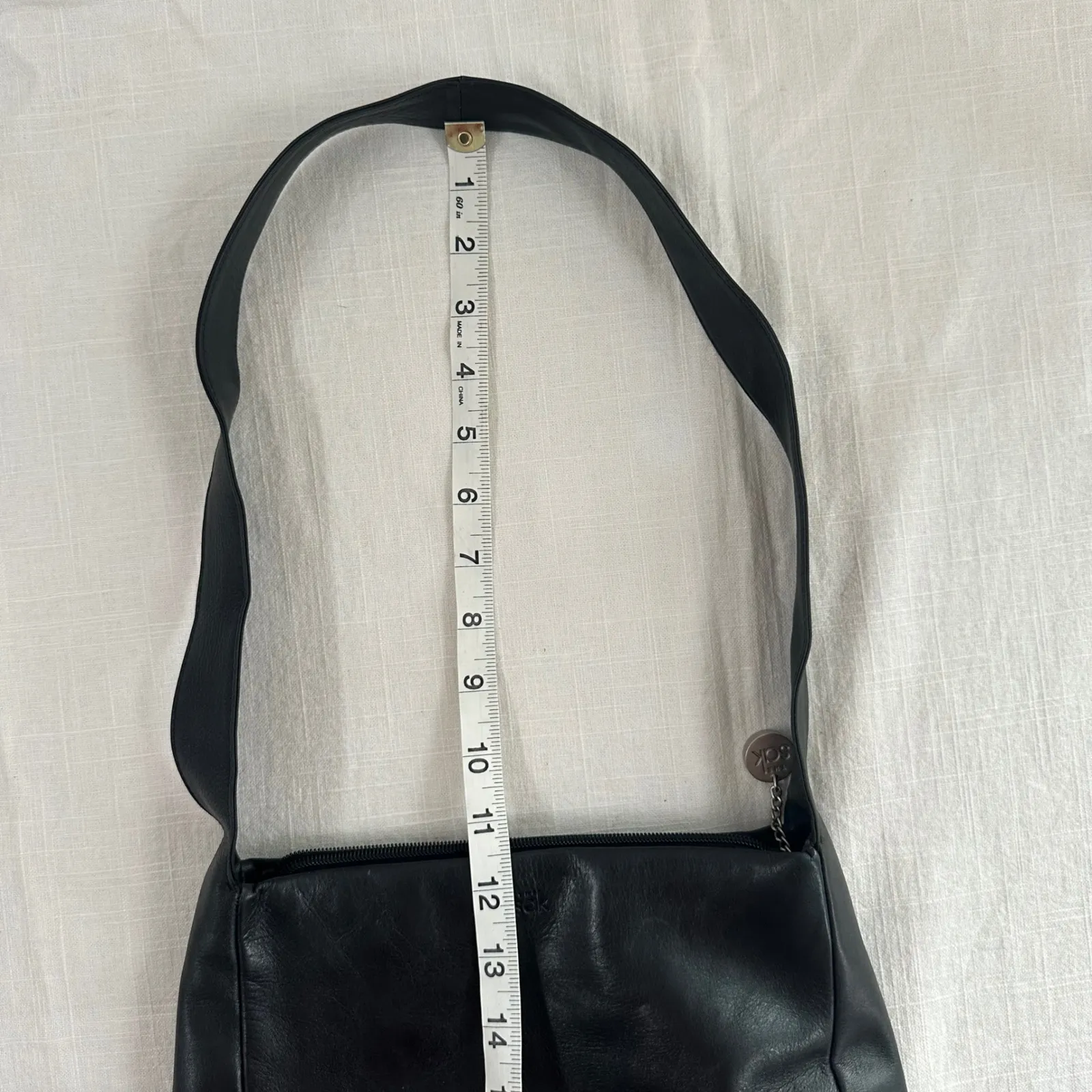 Vintage The Sak Leather Bag Early 1990s Black Soft Pebbled Leather Hamdbag 90s - Image 5