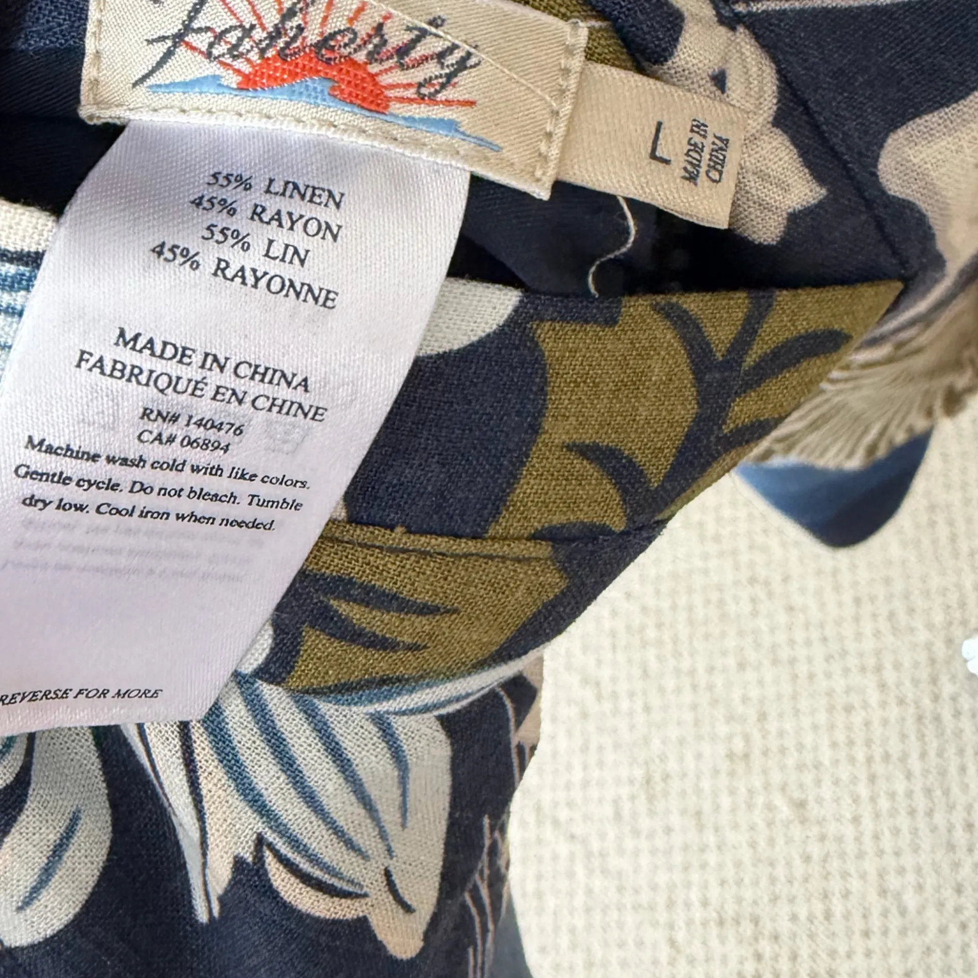 Faherty Reversible Linen Mandalay Bomber Jacket size large, new - Image 8