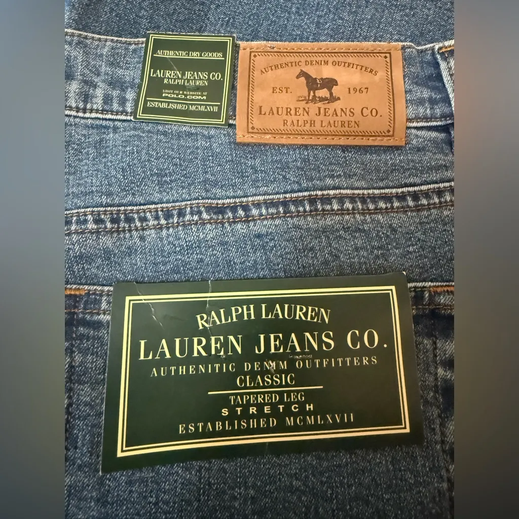 Lauren Jeans Co. Ralph Lauren Vintage Blue Jeans ANKLE 29” Dry Goods NWT Size 14 - Image 7