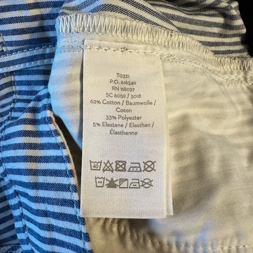 Boden Railroad Stripe Cropped Cuffed Pants Jeans size 6 Regular NWT Blue - Image 8