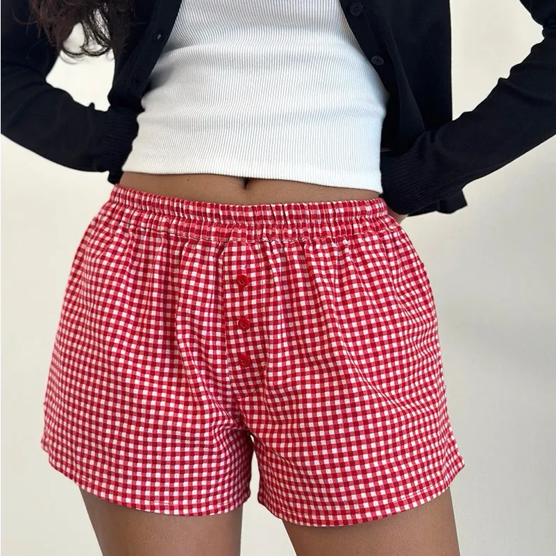 Motel Rocks NWOT LABOXE BOXER SHORTS IN RED GINGHAM - Image 4