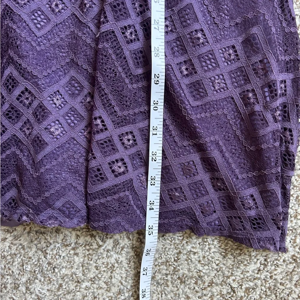 Miami Purple Lace Mini Dress Formal Stretch Comfy Wedding Guest Party Medium - Image 5