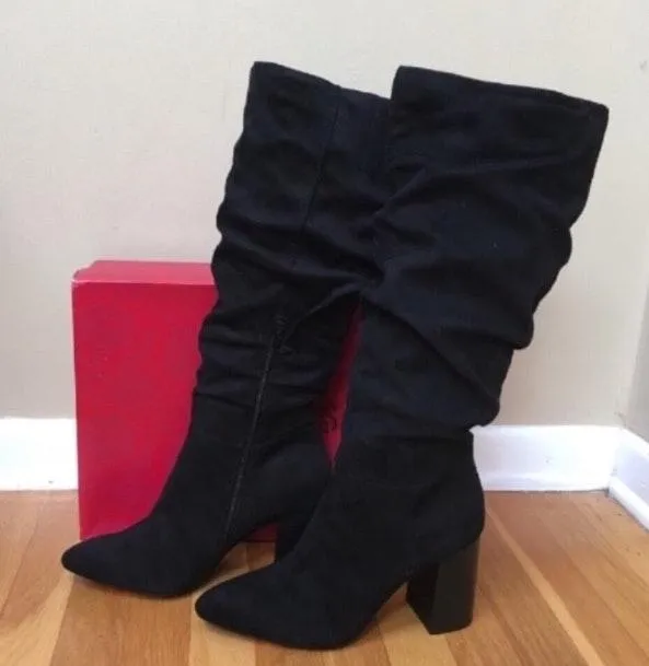 Khandi Faux Suede Tall Slouch Boots - Image 7