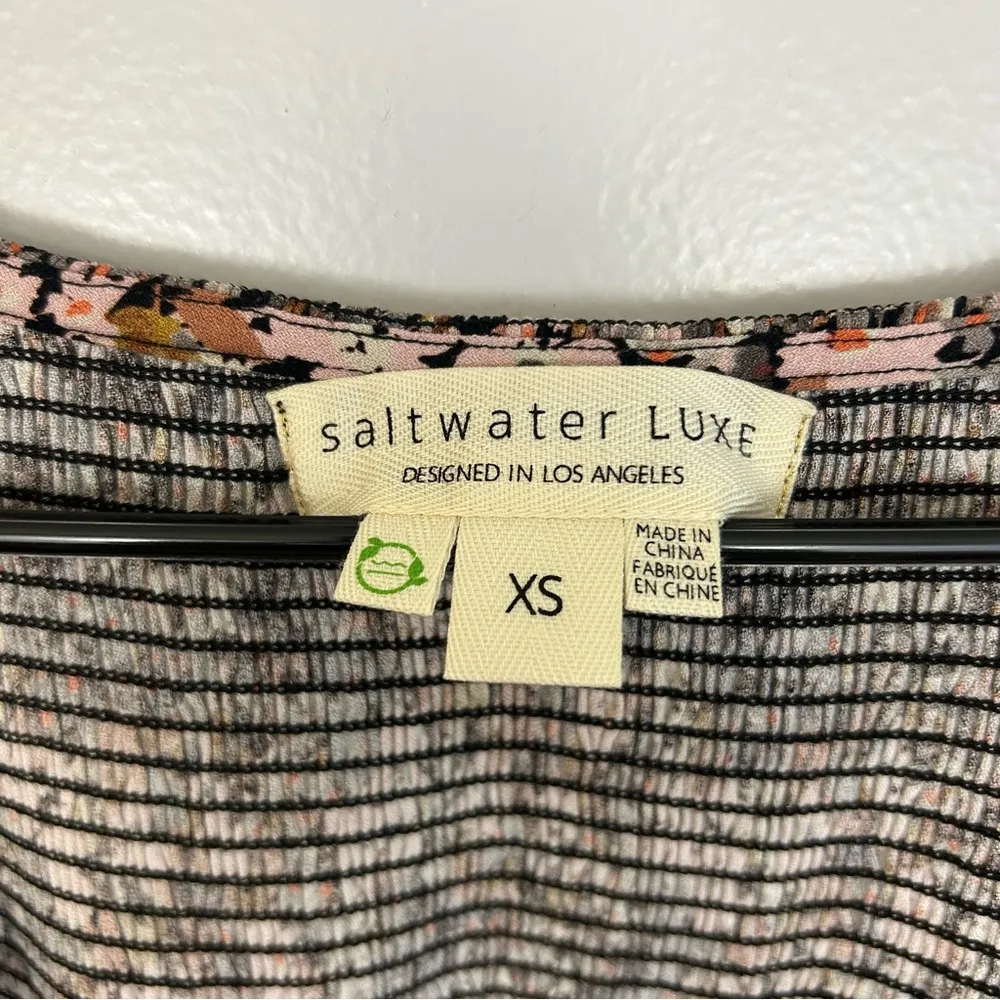 Saltwater LUXE Jana Short Sleeve Smocked Floral Maxi Dress Size XS - Image 11