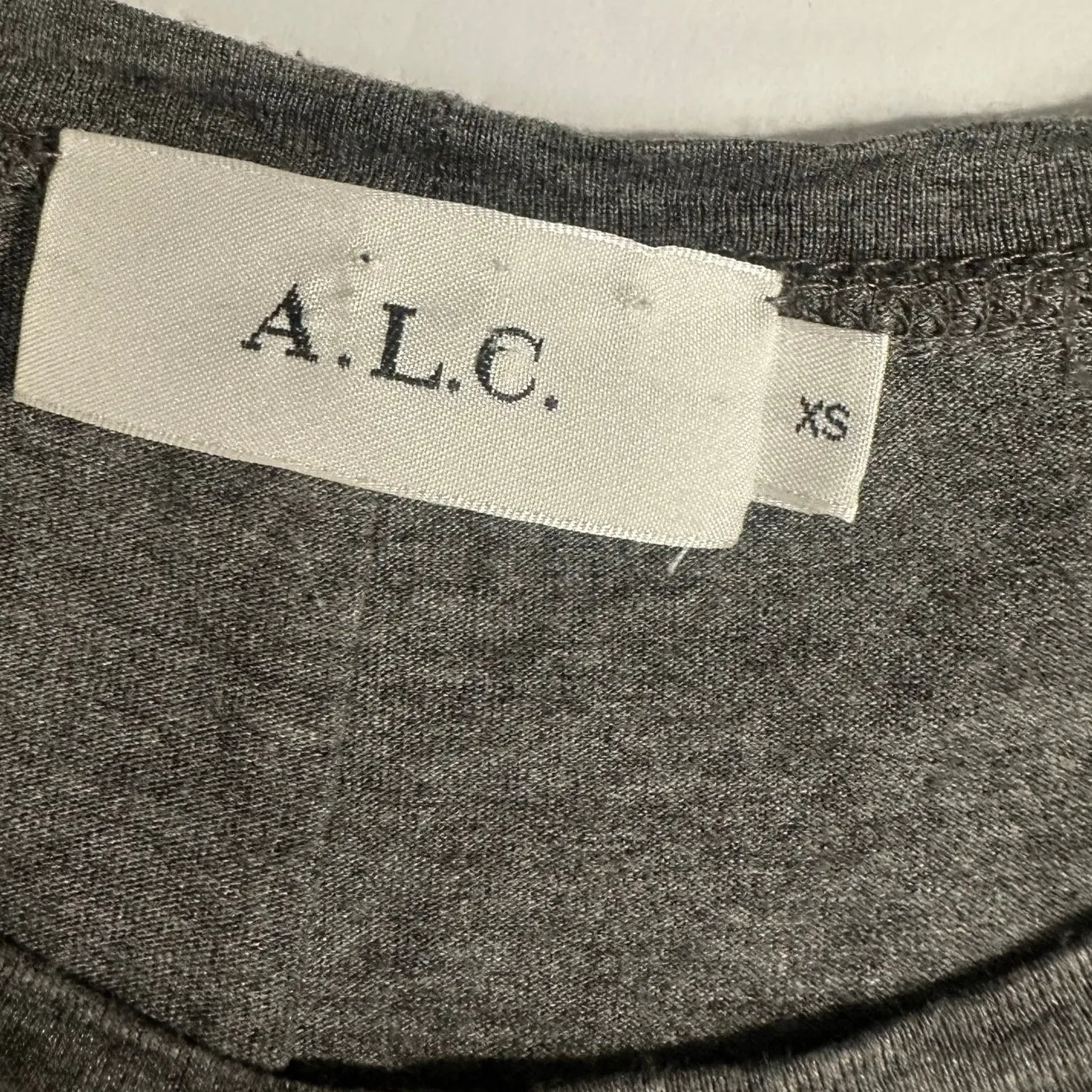 A.L.C. Mini Dress Sally Side Ruched Knit Gray Jersey Stretch size XS - Image 2