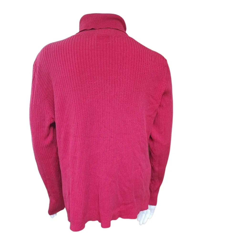 Chico's Red Ribbed Turtleneck Sweater (3) - Image 5