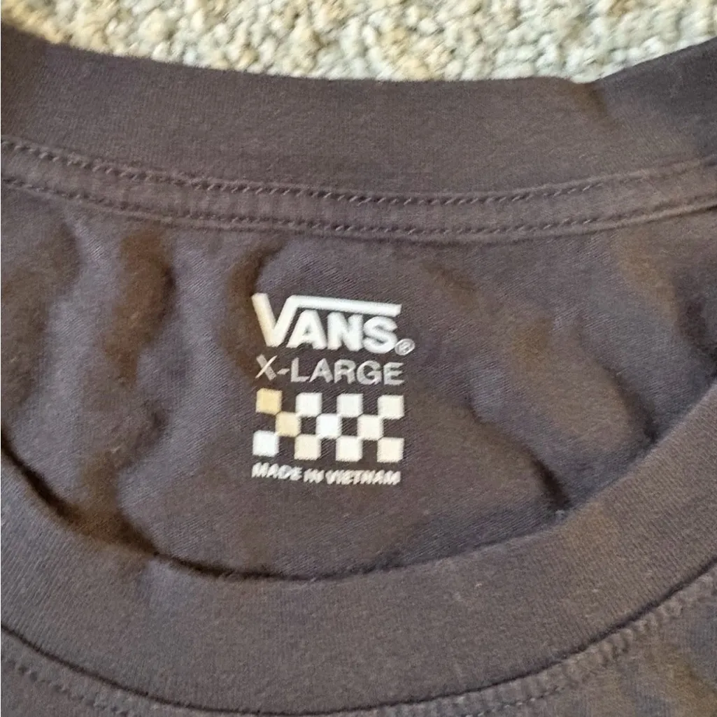 Vans Off The Wall Long Sleeve Cropped Shirt Size XL Cotton Black - Image 5