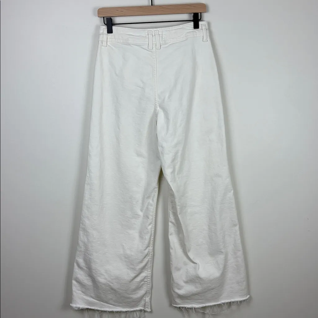 Zara Wide Leg High Rise White Jeans Women’s Size 6 Baggy Denim Relaxed Fit - Image 6