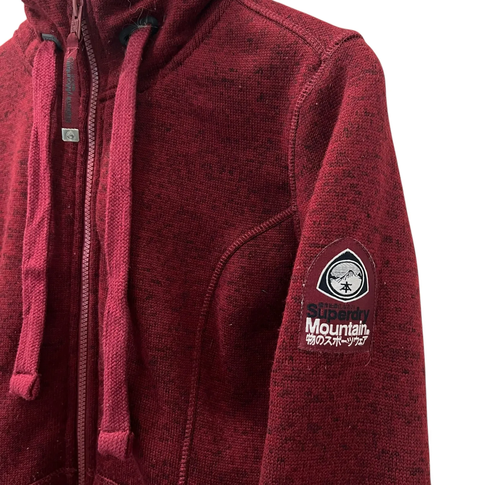 Superdry Womens Storm Fur Zip Hood Full Zip Hoodie Faux Fur Trim Large - Image 5