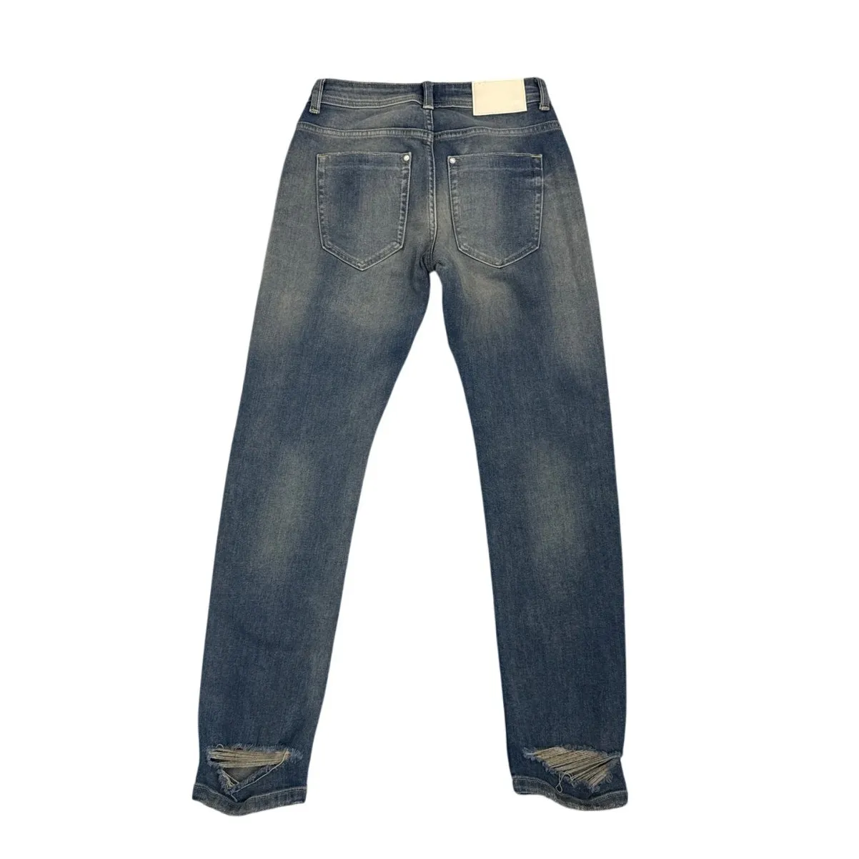 Zara Vintage Wash Straight Leg Distressed Denim Blue Jeans Size Women's 00 - Image 4