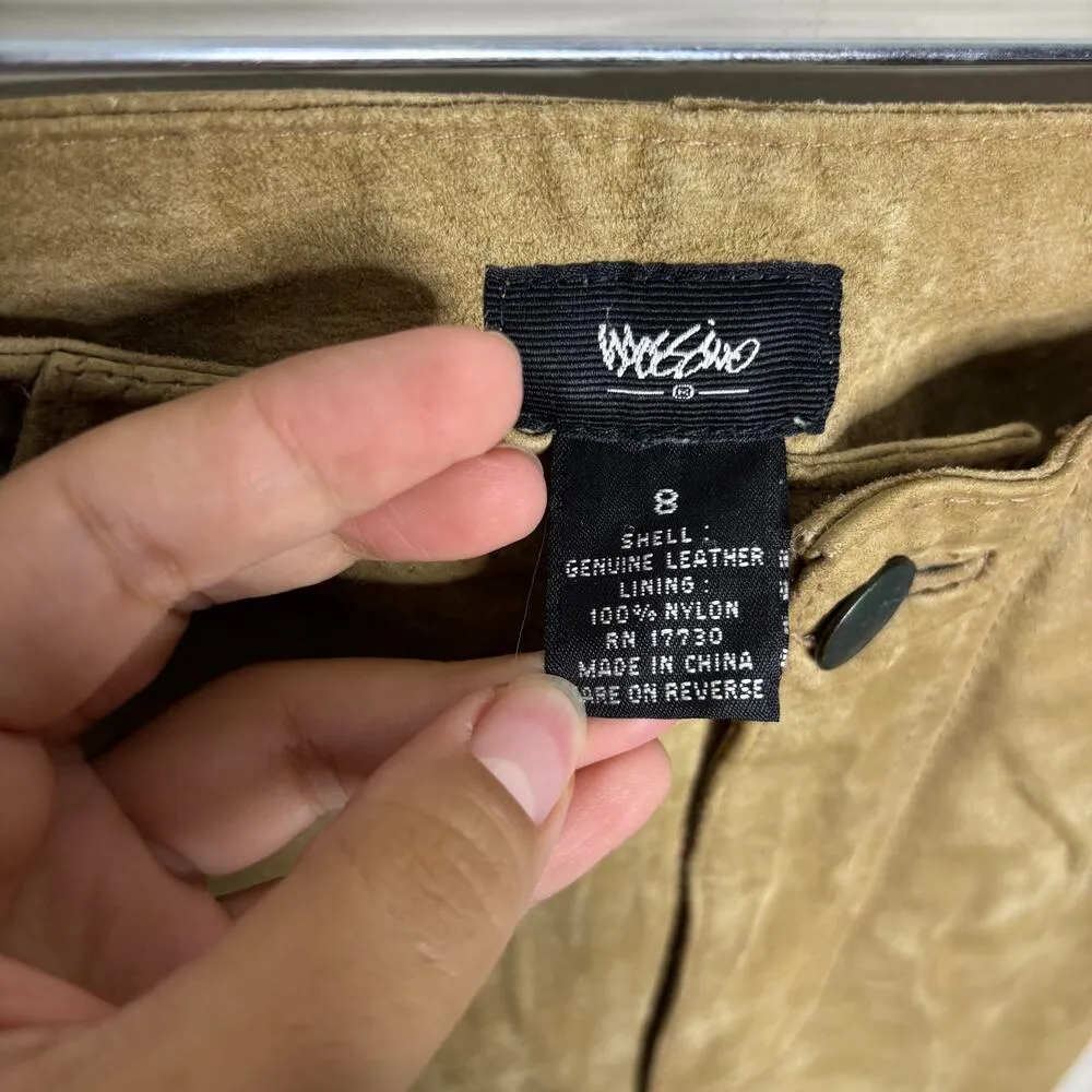Mossimo Tan Leather Pants Sz 8 - Image 4