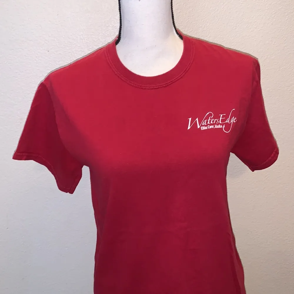 Gildan Waters Edge Elfin Cove Alaska red short sleeve shirt - Image 2