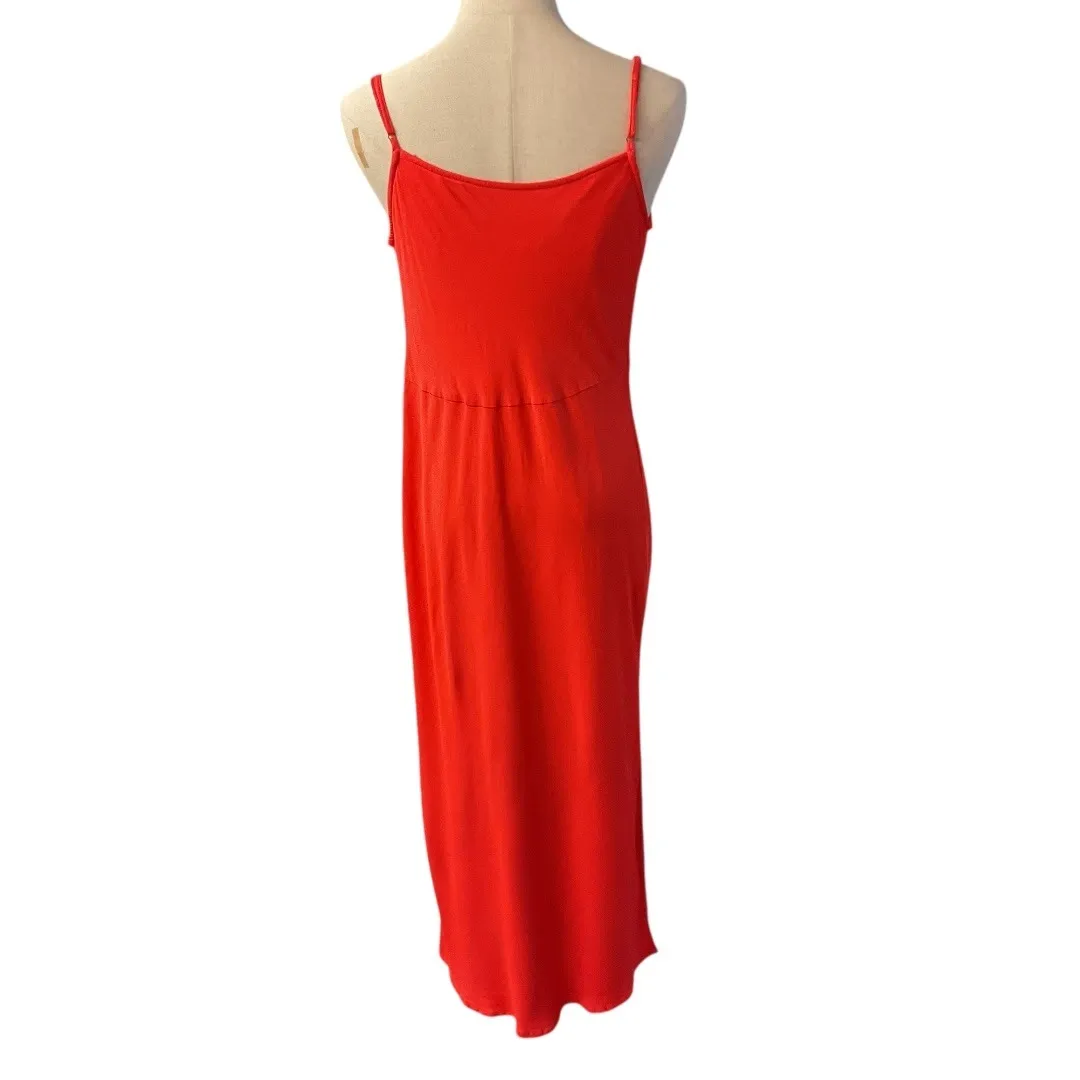 Anthropologie The Elyse Slip Dress Satin Cowl‎ Neck Maxi Orange Plus Size XXL - Image 8