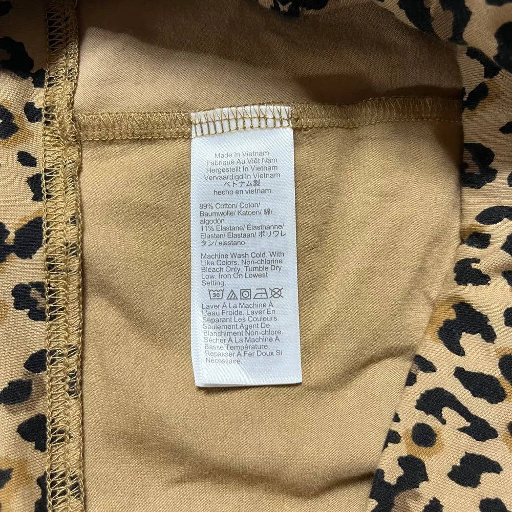 J. Crew NWOT Cropped Leopard‎ Leggings Cotton Women's Size Small - Image 6