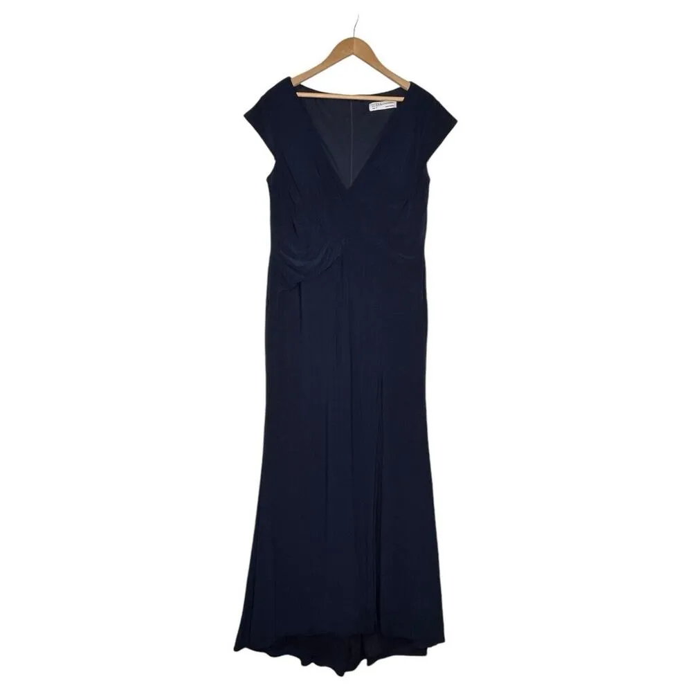 IEENA For MacDuggal Dress Womens 12 Formal Maxi V Neck Mother Of The Bride Blue - Image 2