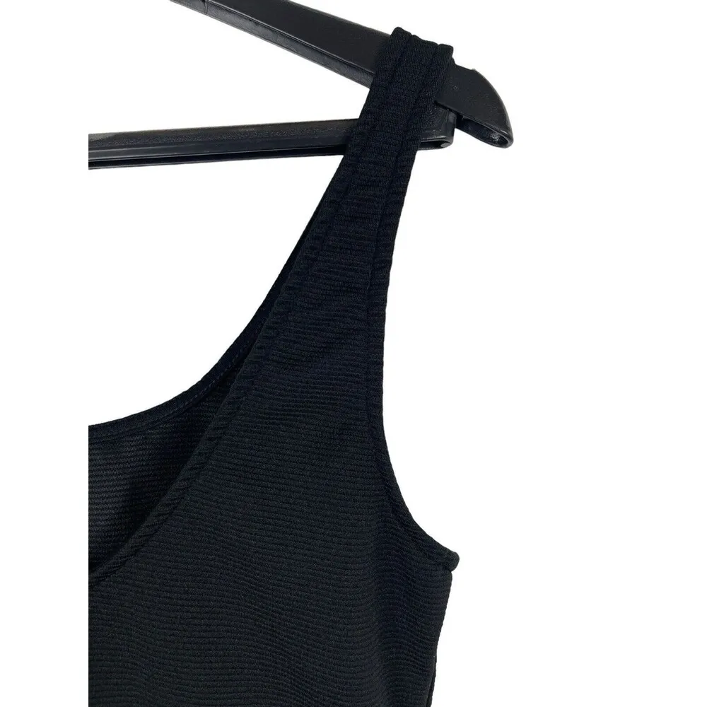 Divided H&M Black Sleeveless Ribbed A-line Mini Skater Dress 6 - Image 4