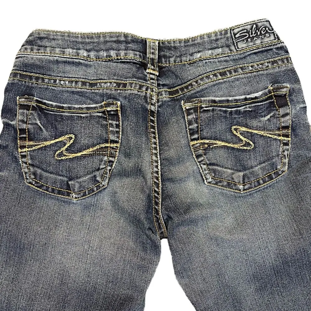 Silver Jeans Womens Denim Blue Jeans Aiko Fit Flare Leg Dark Wash Size 29 - Image 7