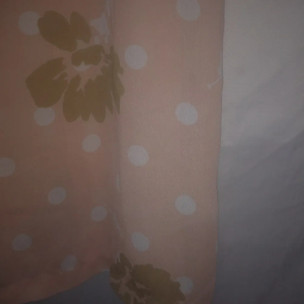 Roe Frocks 14 Vintage Peach Olive White Polka Dot Dress Plus Orange - Image 2