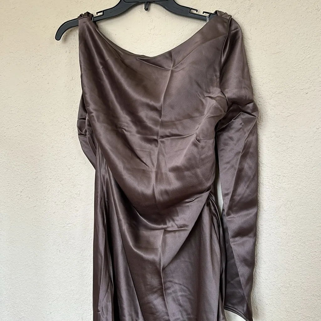 House of CB ‘CATIANA’ SMOKE ONE‎ SLEEVE MAXI DRESS- L NWOT $285 - Image 7