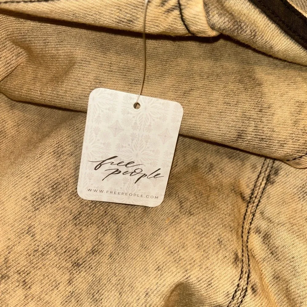 WE THE FREE People HIGH ROLLER Cotton Denim Moss Stone Jumpsuit(Size Small) - Image 8