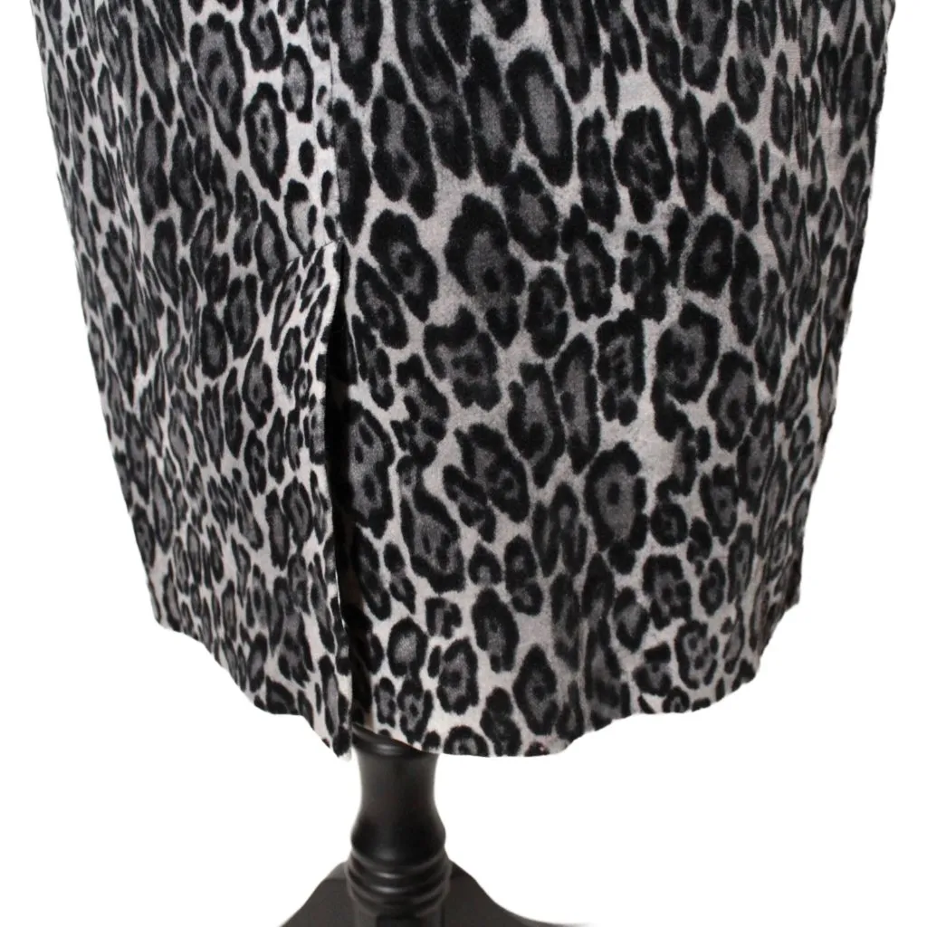 Worth Brand Snow Leopard Pencil Skirt Size 4 Pinup Rockabilly Amy Winehouse Gray - Image 6
