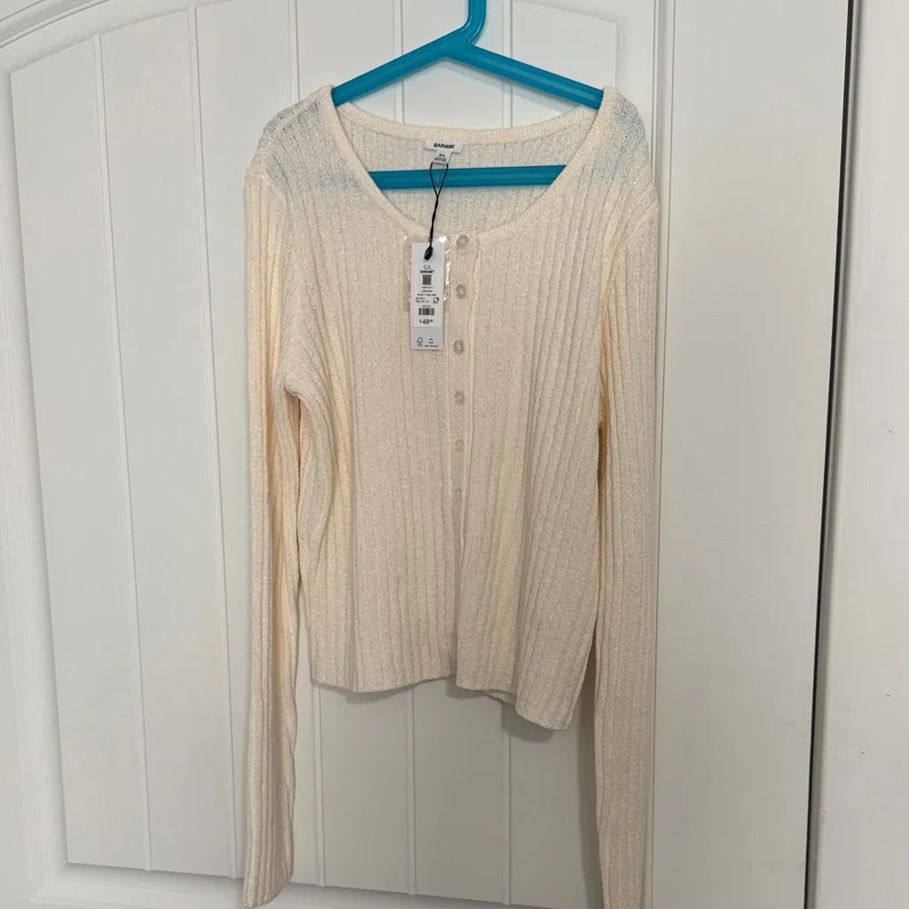 Garage Novelty Rib Cardigan Sz Large NWT - Image 3