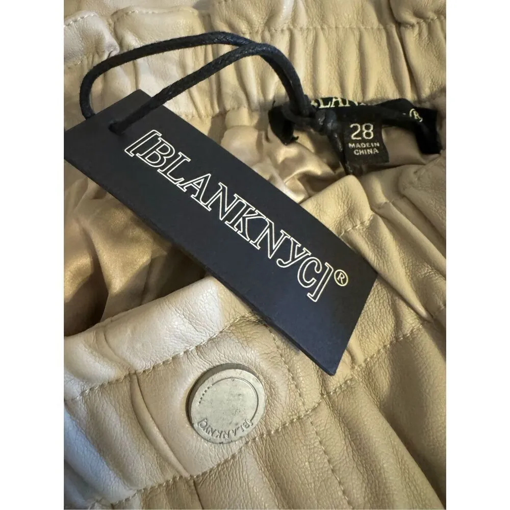 Blank NYC Women's Vegan Leather Scalloped Hem Track Shorts Size 28 NWT - Image 9