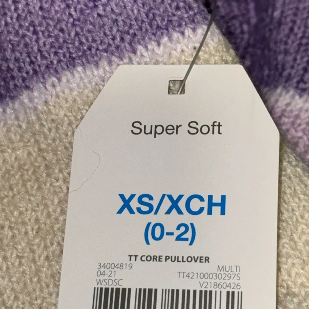 Time and Tru Women's Super Soft Lilac Purple Striped Pullover Sweater XS 0 - Image 7