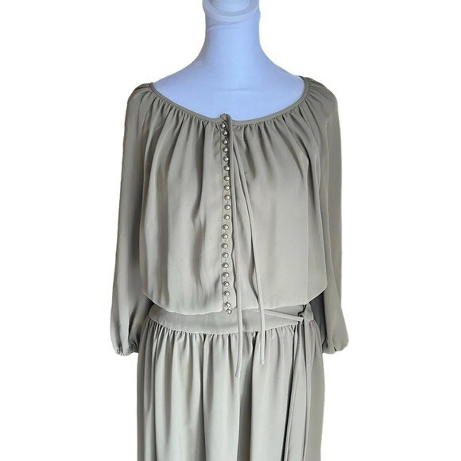 Zimmermann - Boat Neck Midi Dress Khaki Dresses Sz 2 (US 8) - Image 3