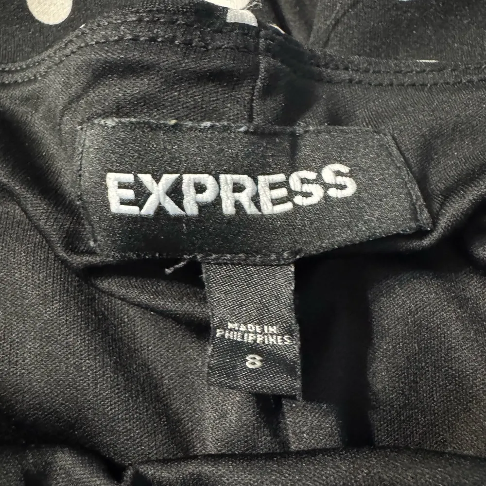 Express Black and White High Waist Midi Polka Dot Pencil Skirt Size 8 - Image 10