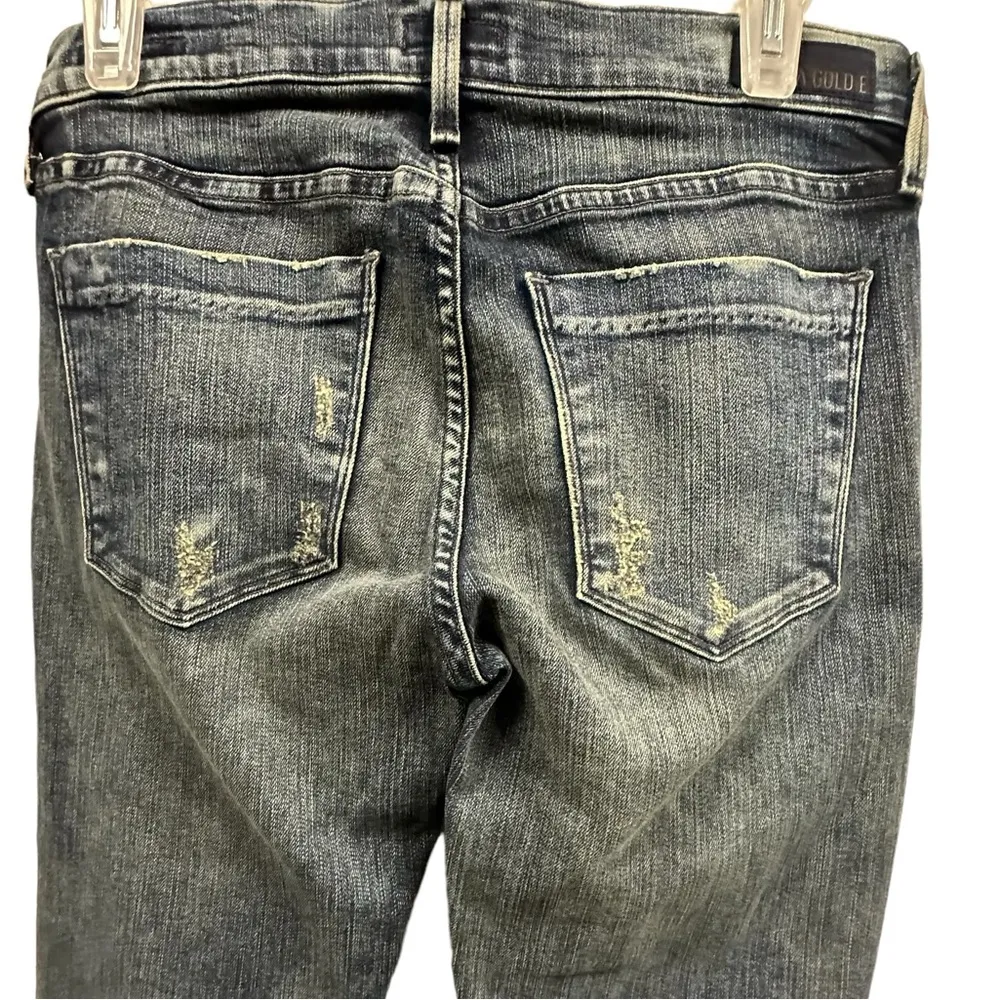 Agolde Colette Stretch Denim Skinny Distressed Bleached Grunge Blue Jeans 28 - Image 10