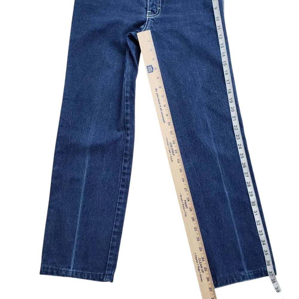 Jordache Horsehead Jeans Womens Blue 30/L Wash High Waist Straight Leg VTG 80s - Image 5