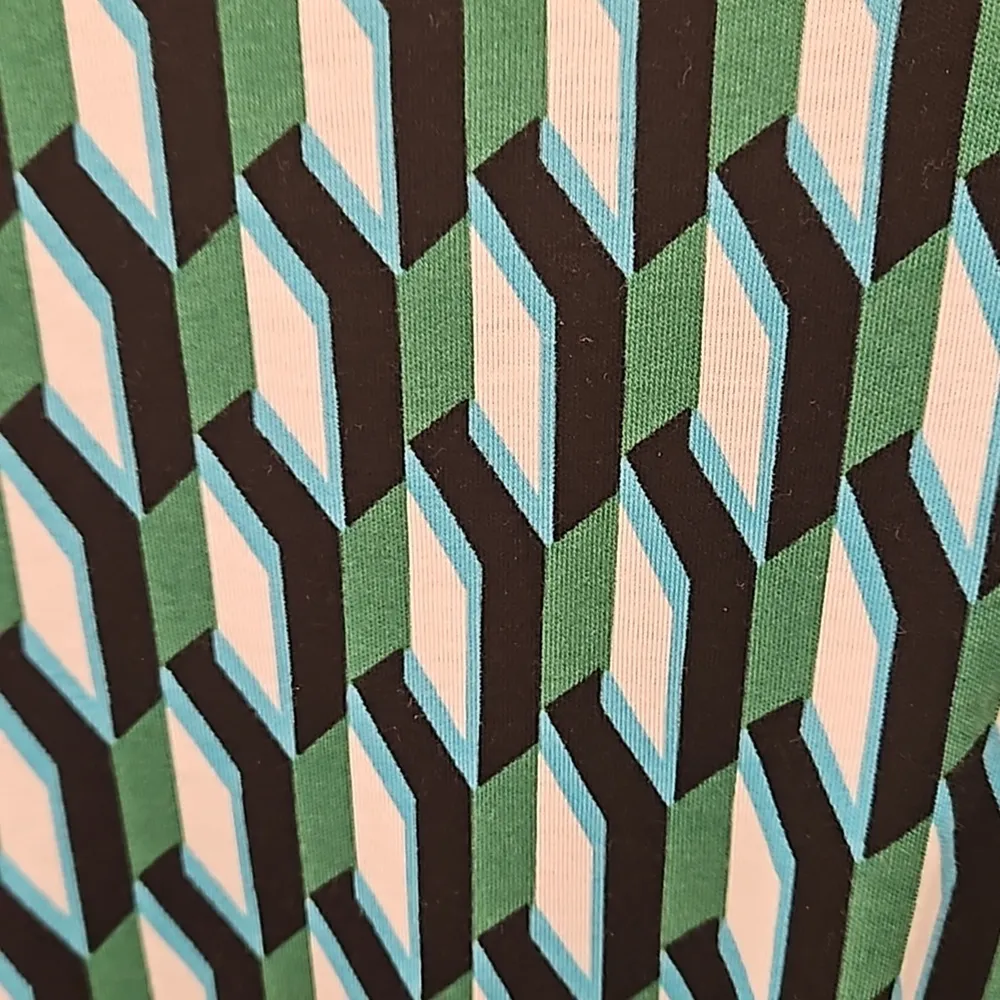 💕DVF x TARGET💕 Long Sleeve Midi Arrow Geo Green Wrap Dress XL - Image 13