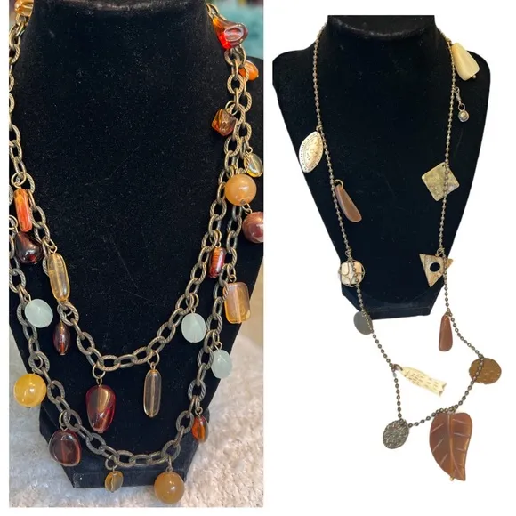 Necklaces bohemian boho chain stones beads - Image 2