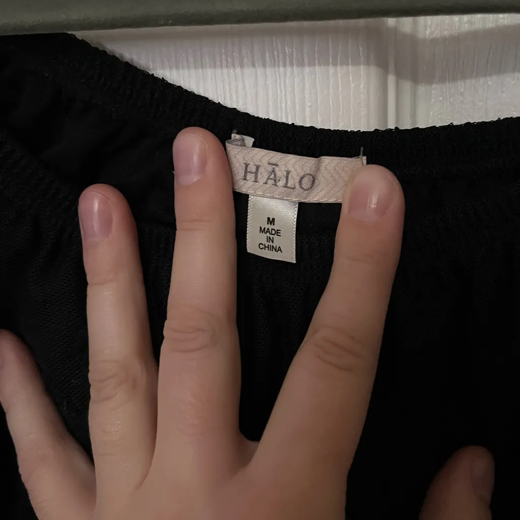 Halo Black Lace Blouse Size M - Image 2