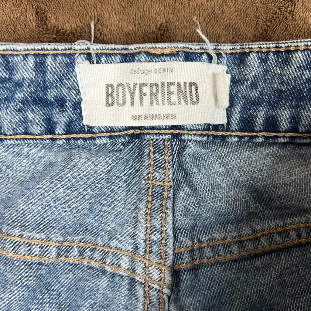 Refuge Women's Distressed Blue Boyfriend Jeans - Image 2