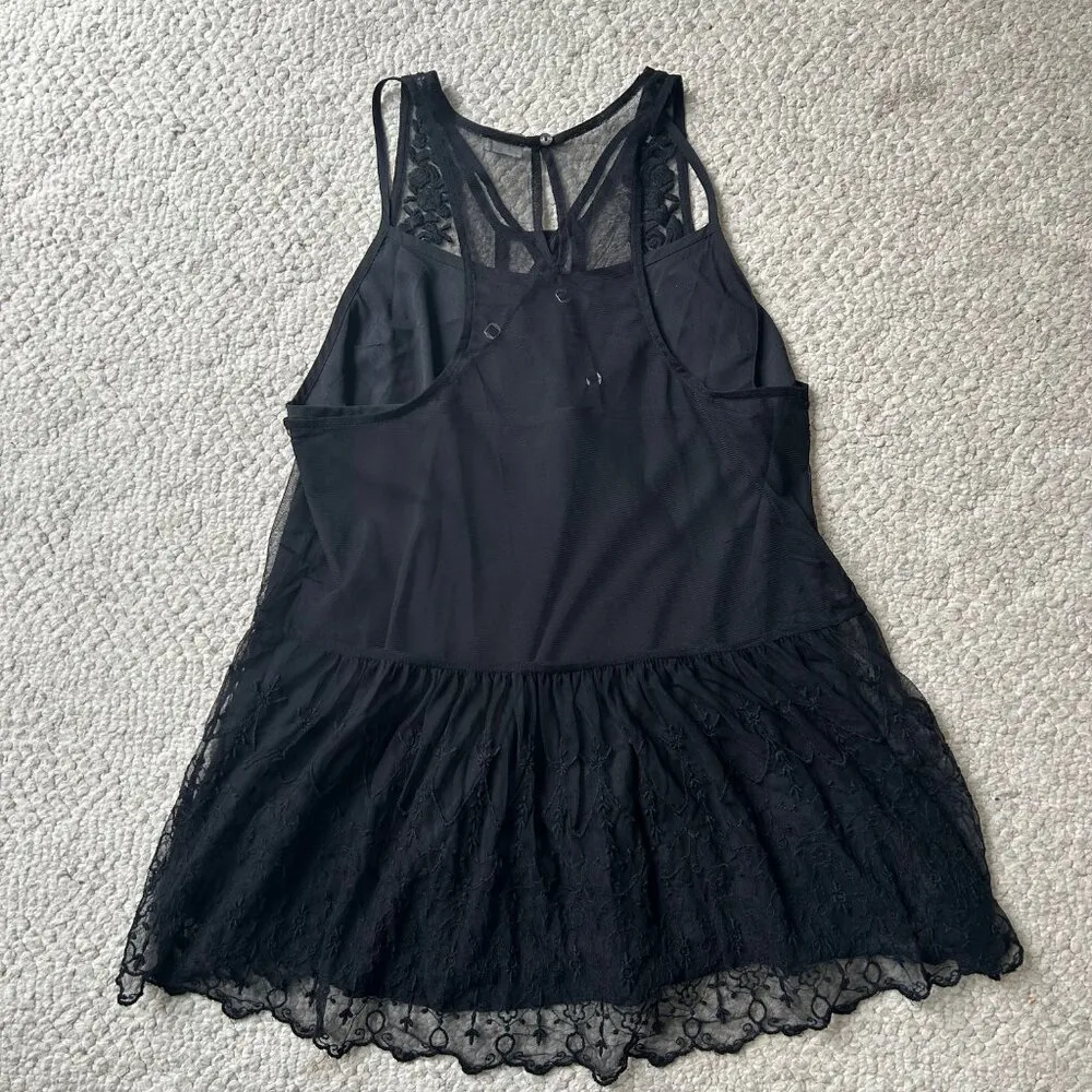 Hollister sheer black tank top tunic with cami women size medium whimsigoth - Image 5
