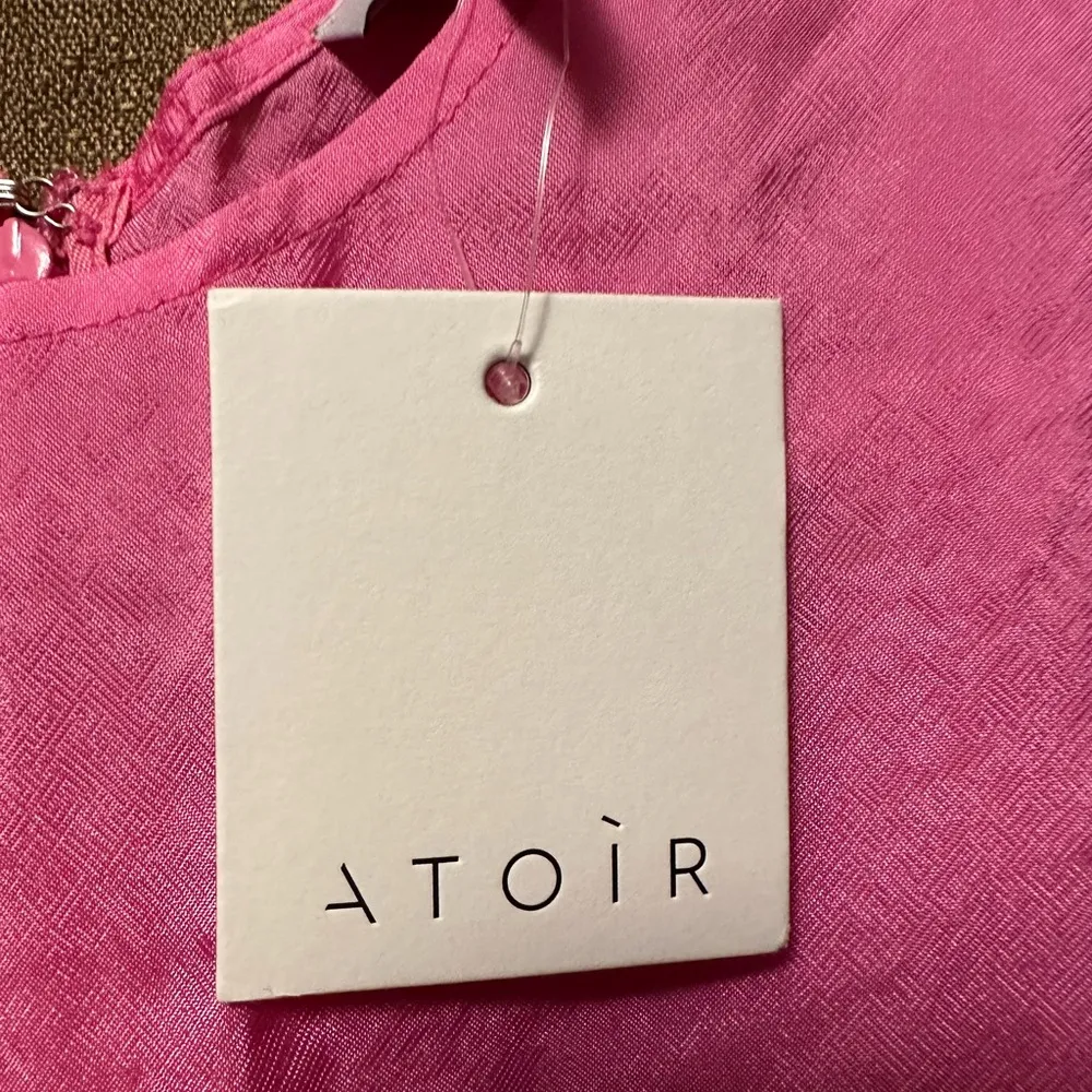 NWT ATOIR Revolve The Paris Dress Shocking Pink Maxi Tie Waist Dress Size Small - Image 3