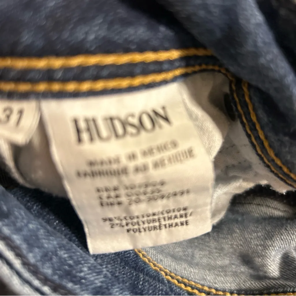Hudson Collin Mid rise Skinny Dark wash Jeans Sz 31 - Image 6