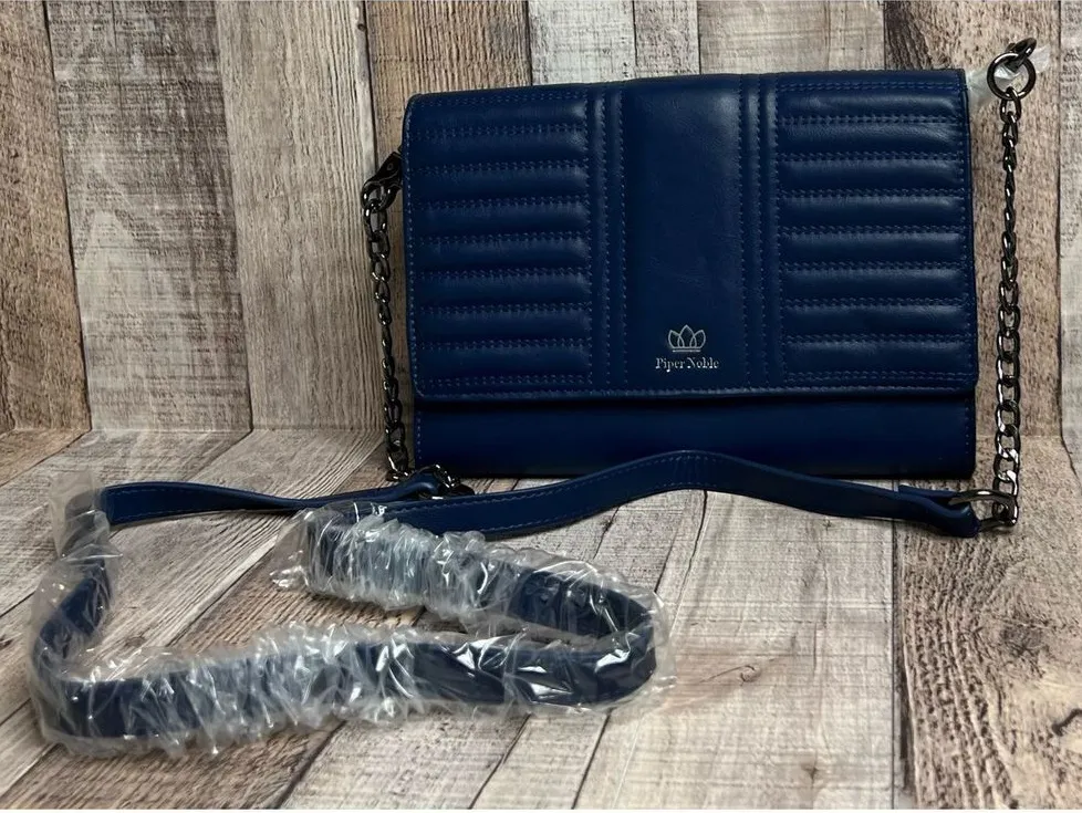 Piper Noble Blue Isla Display Window Chain Crossbody Handbag Inclusive Wallet Blue - Image 1