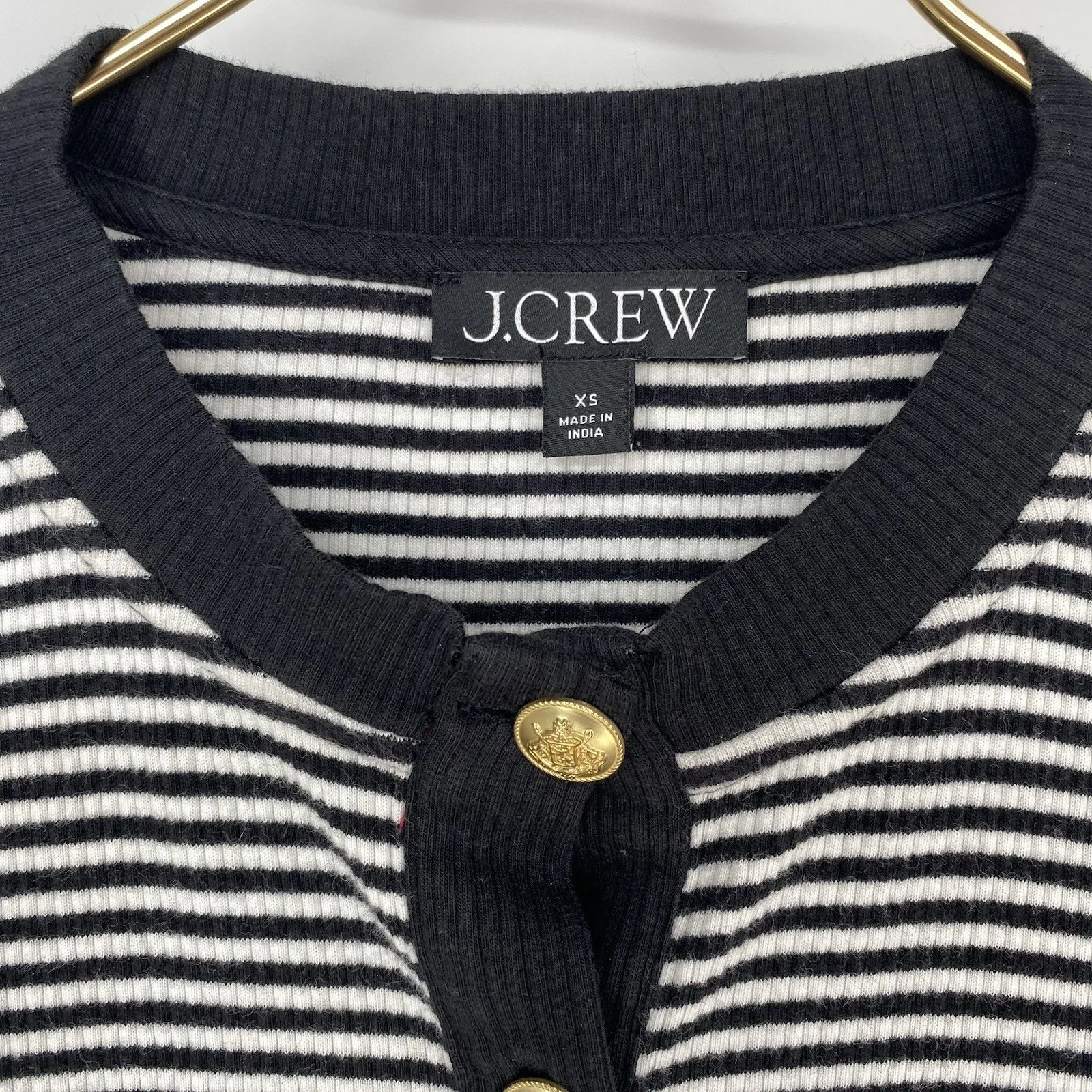 J Crew Vintage Rib Lady Jacket Black and White Stripes Women's Size XS - Image 3