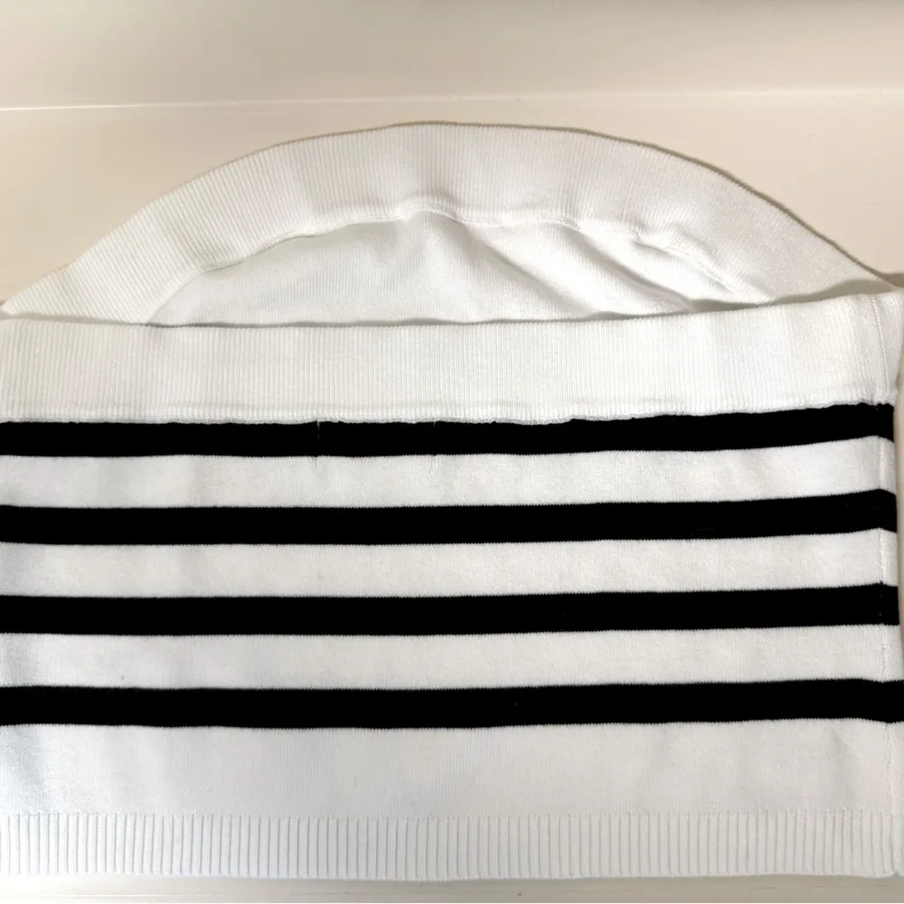 NWT | By Anthropologie Striped Side Gold Button Knit Tube Top | XL - Image 6